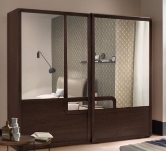 Casa Padrino armoire de chambre de luxe marron 295 x 67 x H. 250 cm - Armoire noble en bois massif avec 2 portes coulissantes - Mobilier de Chambre - Qualité de Luxe - Fabriqué en Italie