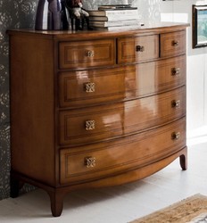 Casa Padrino commode Art Nouveau de luxe marron 124 x 58 x H. 106 cm - Armoire en bois massif à 6 tiroirs - Mobilier Baroque & Art Nouveau