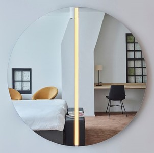 Casa Padrino espejo de lujo Ø 150 cm - Espejo de pared redondo con tira LED - Espejo de Sala de Estar Hotel Restaurante Boutique 