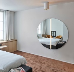 Casa Padrino miroir de luxe Ø 150 cm - Miroir mural rond avec bande LED - Miroir d'Hôtel de Restaurant de Salon de Boutique