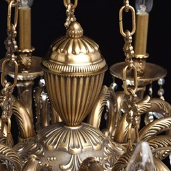 Casa Padrino lampadario barocco di lusso bronzo Ø 100 x A. 240 cm - Magnifico lampadario in ottone con vetro di cristallo di alta qualità - Mobili Barocchi