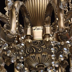 Casa Padrino lampadario barocco di lusso bronzo Ø 100 x A. 240 cm - Magnifico lampadario in ottone con vetro di cristallo di alta qualità - Mobili Barocchi