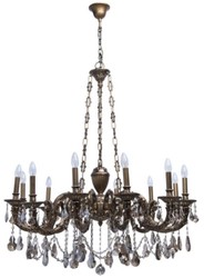Casa Padrino lampadario barocco di lusso bronzo Ø 100 x A. 240 cm - Magnifico lampadario in ottone con vetro di cristallo di alta qualità - Mobili Barocchi