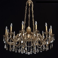 Casa Padrino lampadario barocco di lusso bronzo Ø 100 x A. 240 cm - Magnifico lampadario in ottone con vetro di cristallo di alta qualità - Mobili Barocchi