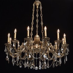 Casa Padrino lampadario barocco di lusso bronzo Ø 100 x A. 240 cm - Magnifico lampadario in ottone con vetro di cristallo di alta qualità - Mobili Barocchi