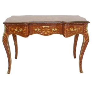 Casa Padrino secrétaire baroque incrustation d'acajou / or 120 cm - table de bureau style antique fait main - mobilier de bureau baroque