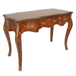 Casa Padrino segretaria barocca intarsio in mogano / oro 120 cm - tavolo da scrivania in stile antico fatto a mano - mobili da ufficio in stile barocco
