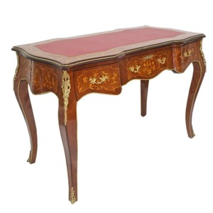 Casa Padrino secrétaire baroque incrustation d'acajou / or / bordeaux 120 cm - table de bureau style antique fait main - mobilier de bureau baroque 