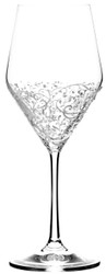 Casa Padrino ensemble de 6 verres à vin blanc de luxe blanc Ø 8,6 x H. 22,4 cm - Verres à vin faits à la main et peints à la main - Accessoires pour Hôtels et Restaurants - Qualité de Luxe