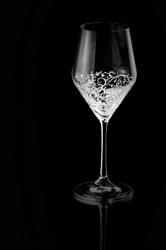 Casa Padrino ensemble de 6 verres à vin blanc de luxe blanc Ø 8,6 x H. 22,4 cm - Verres à vin faits à la main et peints à la main - Accessoires pour Hôtels et Restaurants - Qualité de Luxe