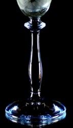 Casa Padrino luxury baroque champagne glass set of 6 blue Ø 7 x H. 24.5 cm - Handmade and hand engraved champagne glasses with flower design - Hotel & Restaurant Accessories