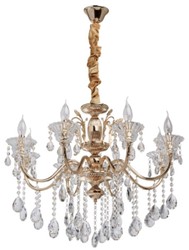 Casa Padrino baroque crystal chandelier gold Ø 72 x H. 100 cm - Magnificent chandelier in baroque style - Baroque Furniture