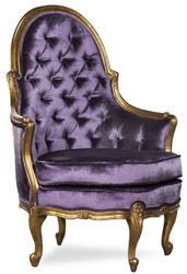 Casa Padrino luxury baroque armchair purple / gold - Magnificent antique style living room armchair - Baroque Living Room Furniture - Noble & Magnificent