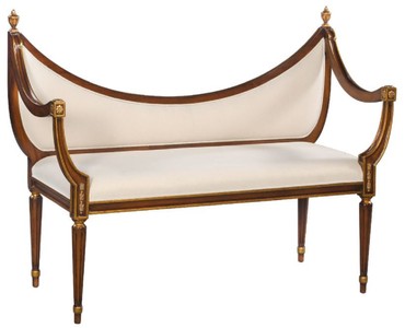 Luxus Barock Massivholz Sitzbank Creme Braun Gold Luxury Baroque Solid Wood Bench Cream Brown Gold 