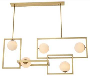Casa Padrino Luxus Art Deco Kronleuchter Antik Messingfarben / Weiß Ø 160 x 38 x H. 70,5 cm - Wohnzimmer Kronleuchter - Hotel Kronleuchter - Luxus Qualität