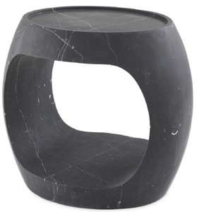 Casa Padrino table d'appoint luxe en marbre noir 43 x 36,5 x H. 40,5 cm - Meuble Marbre - Qualité Luxe
