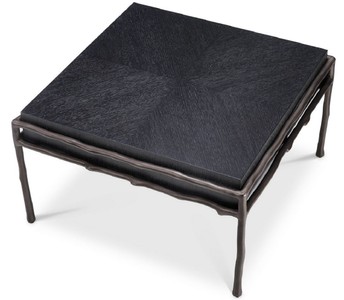 Casa Padrino Luxus Beistelltisch Anthrazitgrau / Bronzefarben 65 x 65 x H. 38,5 cm - Wohnzimmer Möbel - Hotel Möbel - Luxus Kollektion
