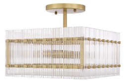 Casa Padrino lampe de couverture de luxe laiton antique / blanc 45 x 45 x H. 22 cm - Lampe de couverture carré en verre - Lampes de couverture modernes