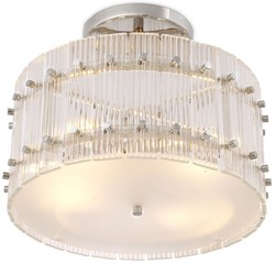 Runde Luxus Designer Glas Deckenleuchte Silber Round Luxury Designer Glass Ceiling Lamp Silver