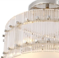 Runde Luxus Designer Glas Deckenleuchte Silber Round Luxury Designer Glass Ceiling Lamp Silver
