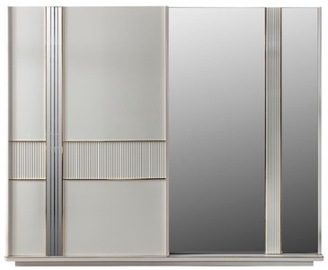 Casa Padrino armadio camera da letto di lusso bianco / oro 260 x 72 x A. 218 cm - Armadio nobile in legno massello con 2 ante scorrevoli - Mobili camera da letto di lusso