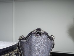 Casa Padrino set di sedie per sala da pranzo barocco di lusso blu / oro - Set di 6 sedie da cucina fatto a mano - Mobili per sala da pranzo barocco - Nobile e Splendido

