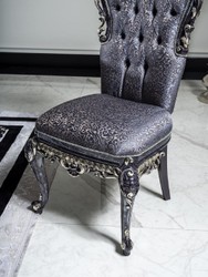 Casa Padrino set di sedie per sala da pranzo barocco di lusso blu / oro - Set di 6 sedie da cucina fatto a mano - Mobili per sala da pranzo barocco - Nobile e Splendido

