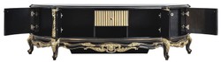 Casa Padrino luxury baroque TV cabinet black / gold - Magnificent solid wood sideboard with 4 doors and drawer - Baroque living room furniture
