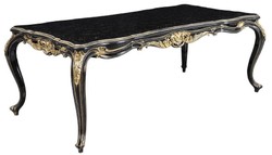 Casa Padrino Luxury Baroque Dining Table Black / Gold - Noble Solid Wood Dining Room Table - Baroque Dining Room Furniture - Noble & Magnificent