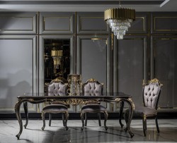 Casa Padrino Luxury Baroque Dining Table Black / Gold - Noble Solid Wood Dining Room Table - Baroque Dining Room Furniture - Noble & Magnificent