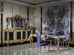 Casa Padrino ensemble de chaises de salle à manger baroque de luxe bleu / argent / or - Ensemble de 6 chaises de cuisine fait main - Mobilier de salle à manger baroque - Noble & Splendid Casa Padrino ensemble de chaises de salle à manger baroque de luxe bleu / argent / or - Ensemble de 6 chaises de cuisine fait main - Mobilier de salle à manger baroque - Noble & Splendid