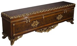 Casa Padrino armadio TV barocco di lusso marrone / oro - Magnifico credenza da soggiorno con 5 ante - Mobili da soggiorno in stile barocco