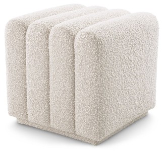Casa Padrino sgabello di lusso crema 47 x 46 x A. 46 cm - Sgabello imbottito soggiorno - Mobili di Lusso