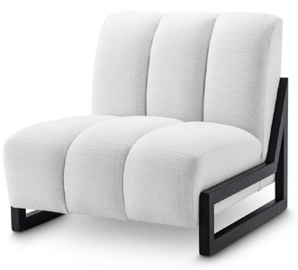 Casa Padrino poltrona di lusso bianco / nero 83,5 x 90 x A. 83,5 cm - Poltrona Soggiorno - Poltrona Hotel - Mobili di Lusso
