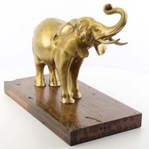Casa Padrino escultura de bronce de lujo elefante oro / marrón 47 x 24 x A. 35,3 cm - Figura de Bronce - Figura de Decoración - Accesorios de Decoración - Colección de Lujo