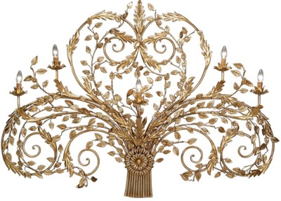 Casa Padrino lampada da parete Art Nouveau di lusso oro 160 x 20 x A. 110 cm - Elegante lampada da parete in metallo - Lampade da Parete Barocco e Art Nouveau