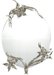 Casa Padrino specchio di lusso argento 60 x A. 90 cm - Specchio da parete di lusso con nobile cristallo Swarowski - Accessori decorativi di lusso