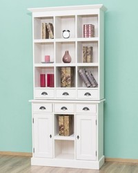 Casa Padrino armadio in stile country bianco 97 x 40 x A. 210 cm - Armadio in legno massello con 2 porte e 6 cassetti - Mobili in Stile Country