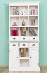 Casa Padrino armadio in stile country bianco 97 x 40 x A. 210 cm - Armadio in legno massello con 2 porte e 6 cassetti - Mobili in Stile Country