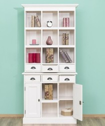 Casa Padrino armadio in stile country bianco 97 x 40 x A. 210 cm - Armadio in legno massello con 2 porte e 6 cassetti - Mobili in Stile Country