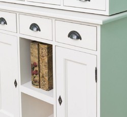 Casa Padrino armadio in stile country bianco 97 x 40 x A. 210 cm - Armadio in legno massello con 2 porte e 6 cassetti - Mobili in Stile Country