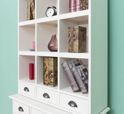 Casa Padrino armadio in stile country bianco 97 x 40 x A. 210 cm - Armadio in legno massello con 2 porte e 6 cassetti - Mobili in Stile Country