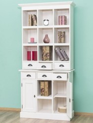 Casa Padrino armadio in stile country bianco 97 x 40 x A. 210 cm - Armadio in legno massello con 2 porte e 6 cassetti - Mobili in Stile Country