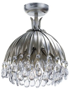 Casa Padrino luxury crystal ceiling lamp palm silver Ø 27 x H. 29 cm - Living room ceiling lamp - Hotel ceiling lamp - Luxury ceiling lamps
