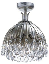 Casa Padrino lampe de couverture en cristal de luxe palmier argent Ø 27 x H. 29 cm - Lampe de couverture de salon - Lampe de couverture d'hôtel
