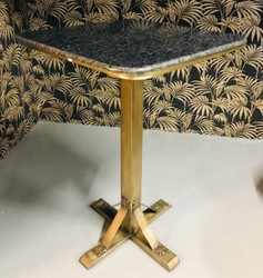 Casa Padrino luxury standing table brass / black 70 x 70 x H. 105 cm - Metal bar table with marble top - Bar Furniture - Catering Furniture