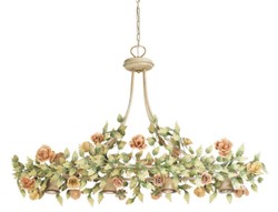 Casa Padrino luxury Art Nouveau chandelier roses green / multicolored 140 x 37 x H. 90 cm - Baroque & Art Nouveau Living Room Chandeliers