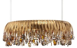 Casa Padrino araña de luces de lujo oro / multicolor Ø 75 x A. 27 cm - Araña de luces redonda de metal con cristal Swarovski - Calidad de Lujo