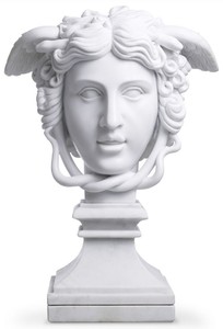 Casa Padrino scultura di lusso in marmo bianco 39 x 27 x A. 58 cm - Figura decorativa in marmo di alta qualità - Busto femminile nobile con base - Accessori Decorativi di Lusso