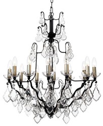 Casa Padrino luxury baroque crystal chandelier black 70 x 58 x H. 85 cm - Baroque & Art Nouveau Living Room Chandeliers